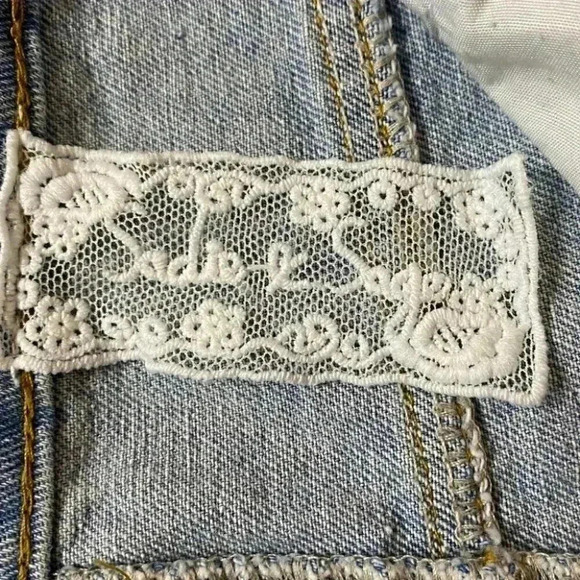 Sadie & Sage Jean Skirt Mini A-Line Raw Hem Light Blue Denim Size  Small - Picture 9 of 15